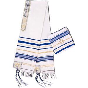 blue men's prayer shawl Christian prayer scarf jewish tzitzit tallit cloth